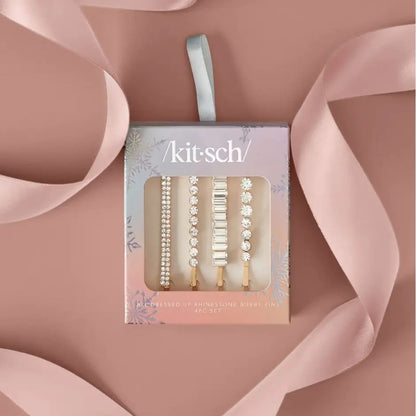 Kitsch All Dressed Up Rhinestone Bobby Pins 4PC Set