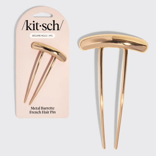 Kitsch Metal Barrette French Hair Pin- Gold