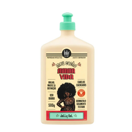 Jelly gel bottle with a label featuring a woman and text on a white background