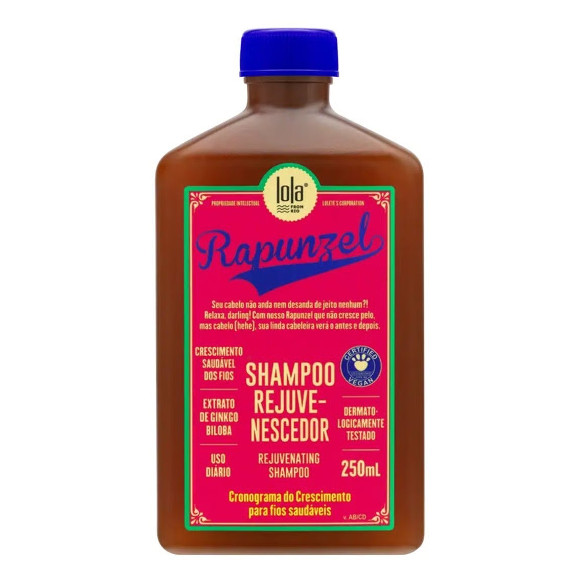 Shampoo bottle with colorful label on a white background