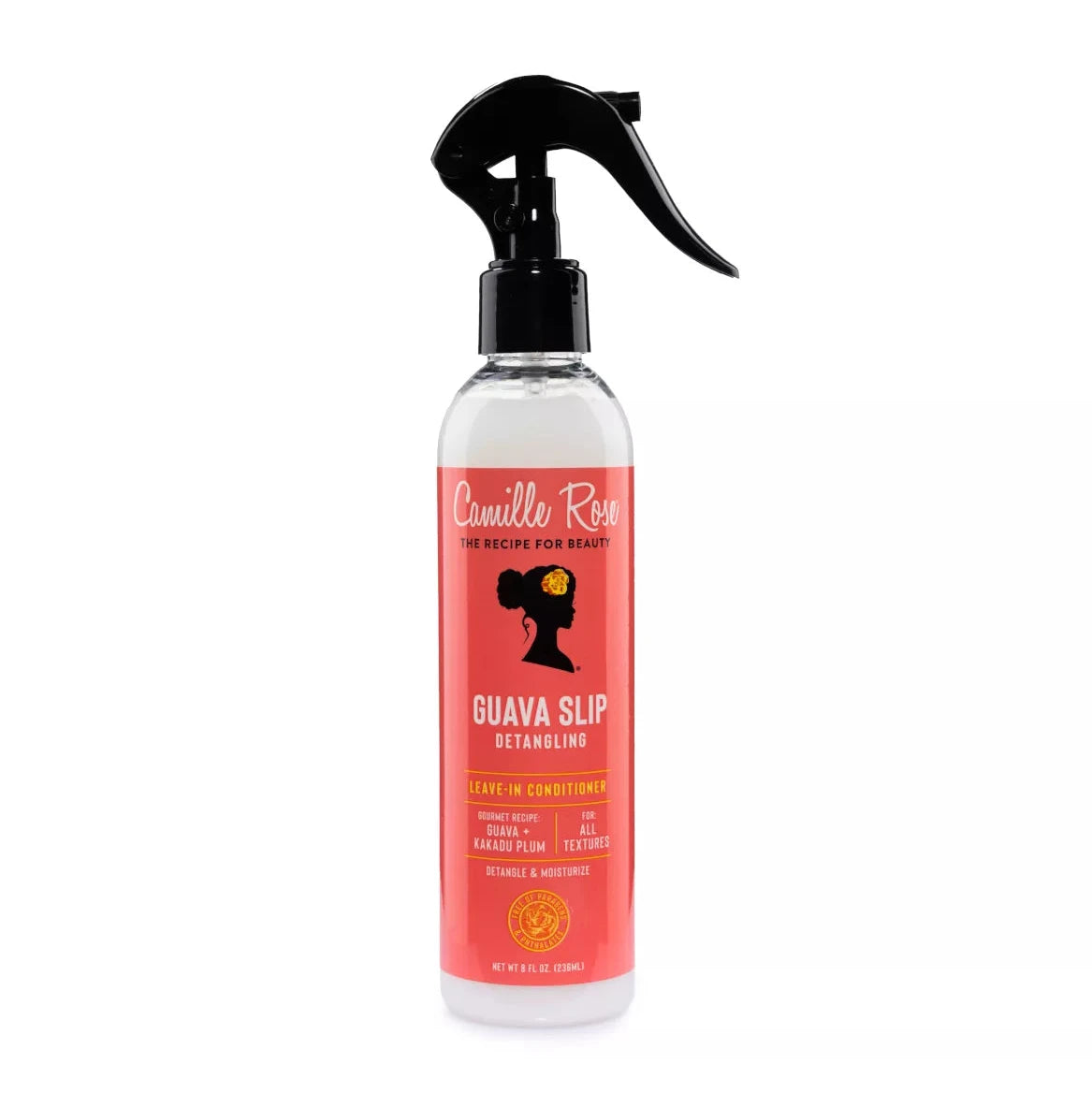 Spray bottle with pink label on a white background