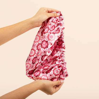 Bounce Curl Reversible Satin Hair Bonnet- Pink