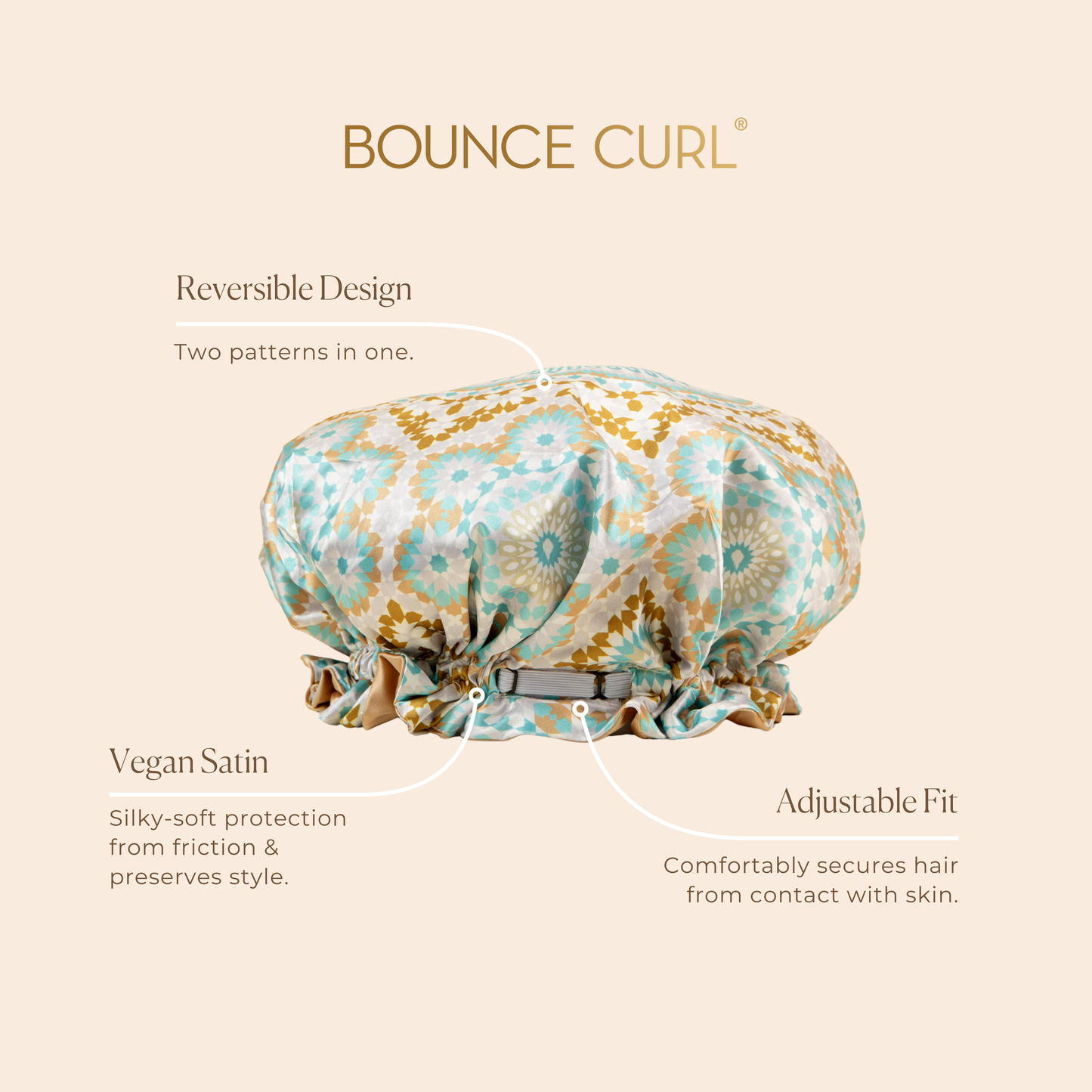 Bounce Curl Reversible Satin Hair Bonnet