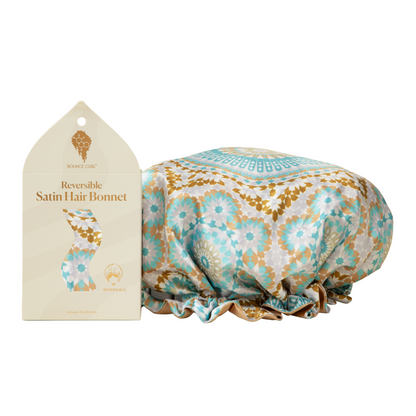 Bounce Curl Teal Define EdgeLift Brush & Satin Bonnet Bundle