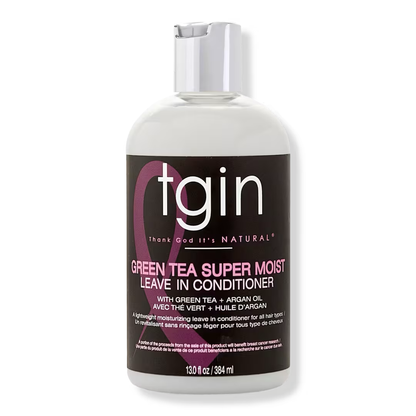 Tgin Green Tea Super Moist Leave In Conditioner bottle on a white background