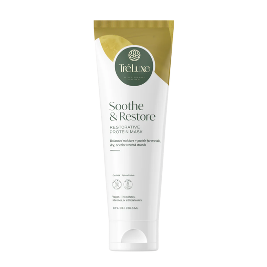 TreLuxe Soothe & Restore Restorative Protein Mask packaging on a white background
