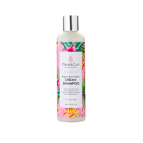 Flora & Curl Organic Rose & Honey Cream Shampoo- Curl Care